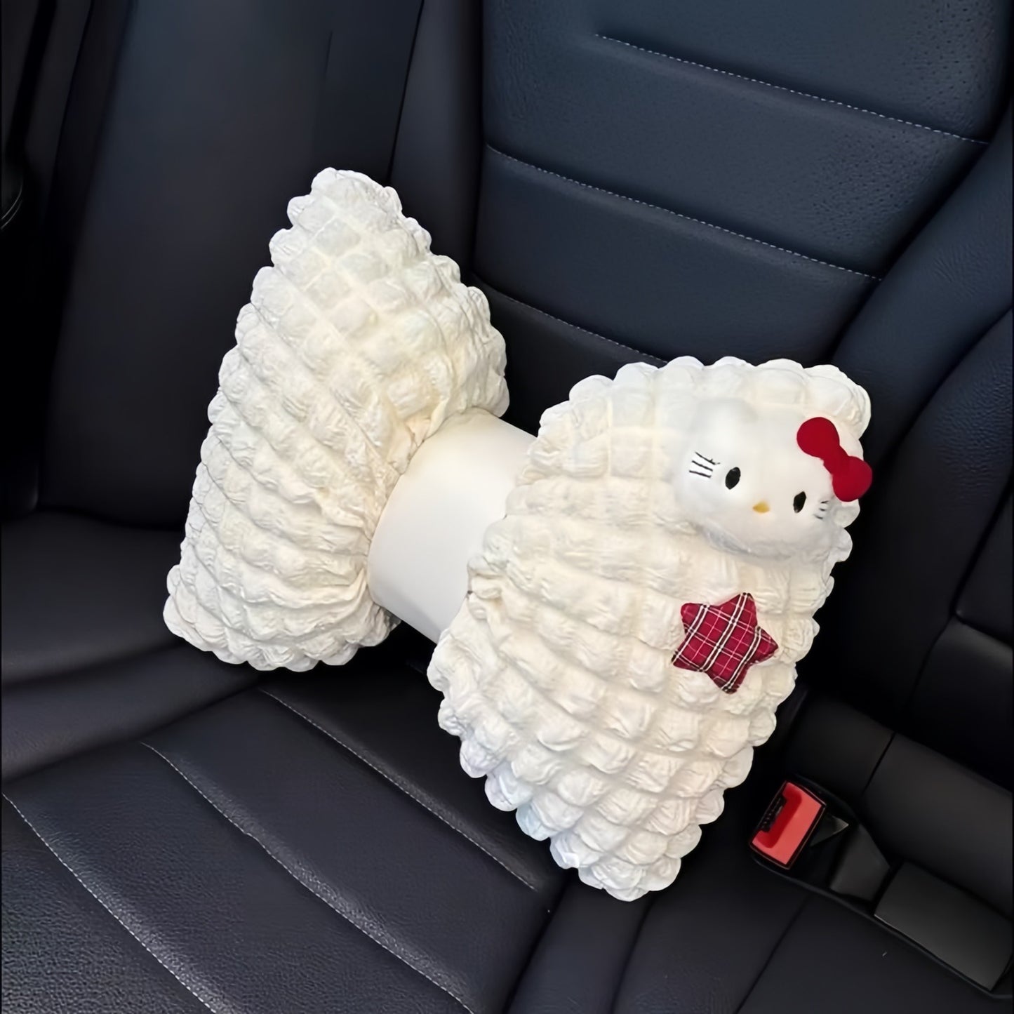 Cute Kitty Car Neck & Lumbar Support Pillow Set, Adorable Comfort Kitty Car Decor