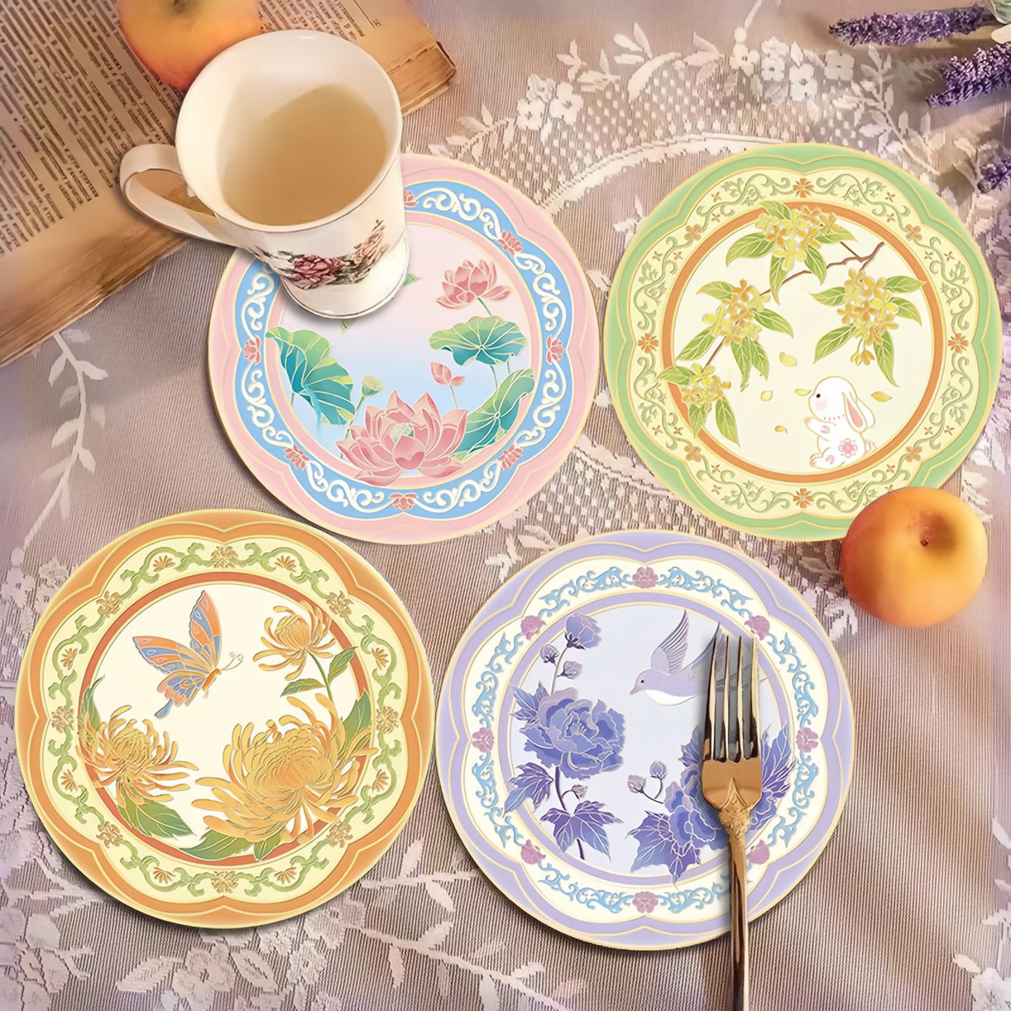 Flower Coasters, Heat Insulation & Anti-Scalding Table Mat for Dining and Home Decor