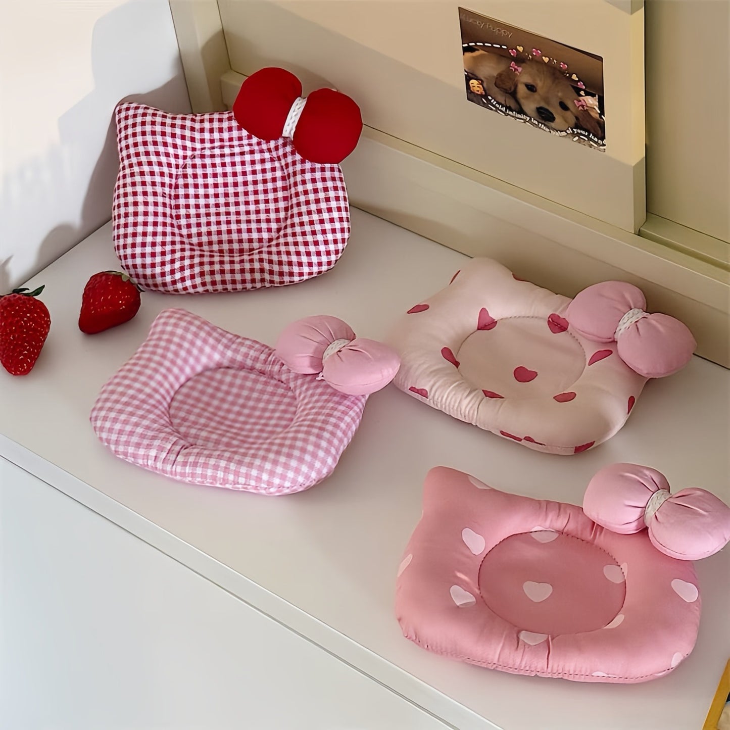 Kitty Cotton Coasters, Adorable Cat Drink Coasters, Soft & Washable Table Mats for Home Decor