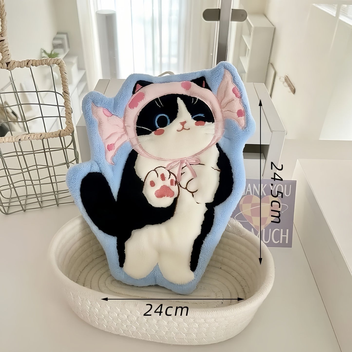 Kitten Hanging Hand Towel, Cute Cat Kitchen & Bathroom Towel for Kids