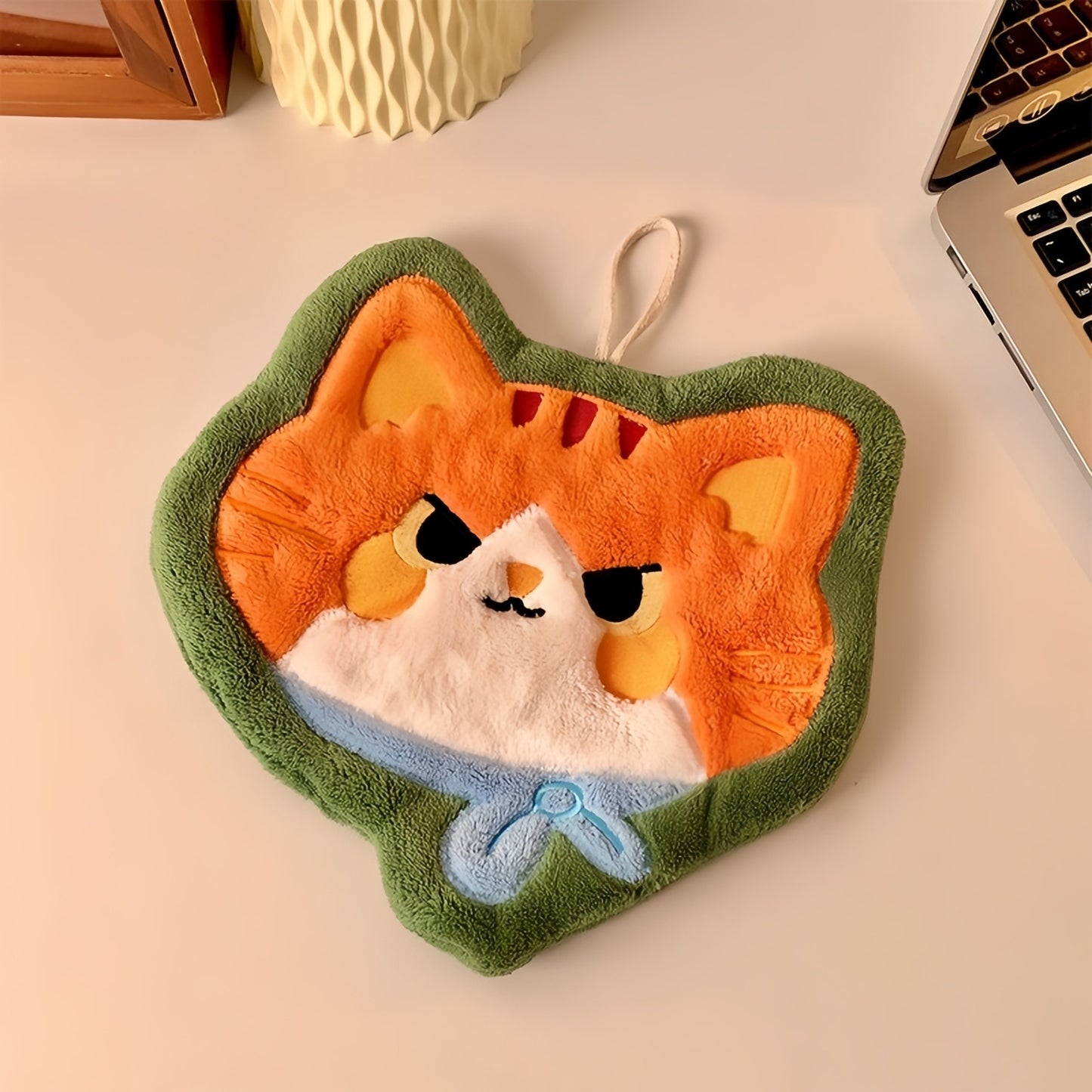 Cute Kitten Hanging Hand Towel, Cat Kitchen & Bathroom Decor Towel