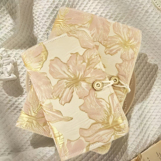 Floral Cloth 90 Pages Journal Binder, Vintage Aesthetic 6-Ring Notebook