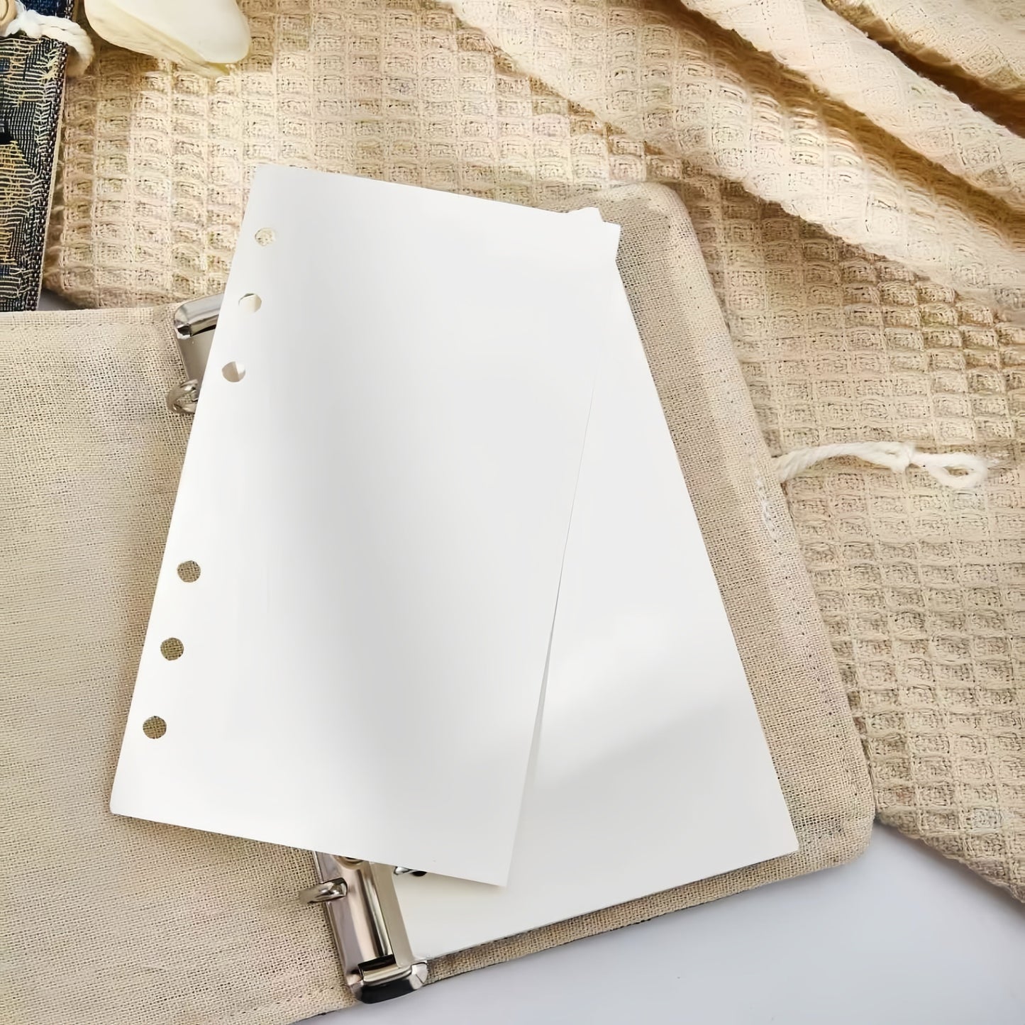 Floral Cloth 90 Pages Journal Binder, Vintage Aesthetic 6-Ring Notebook