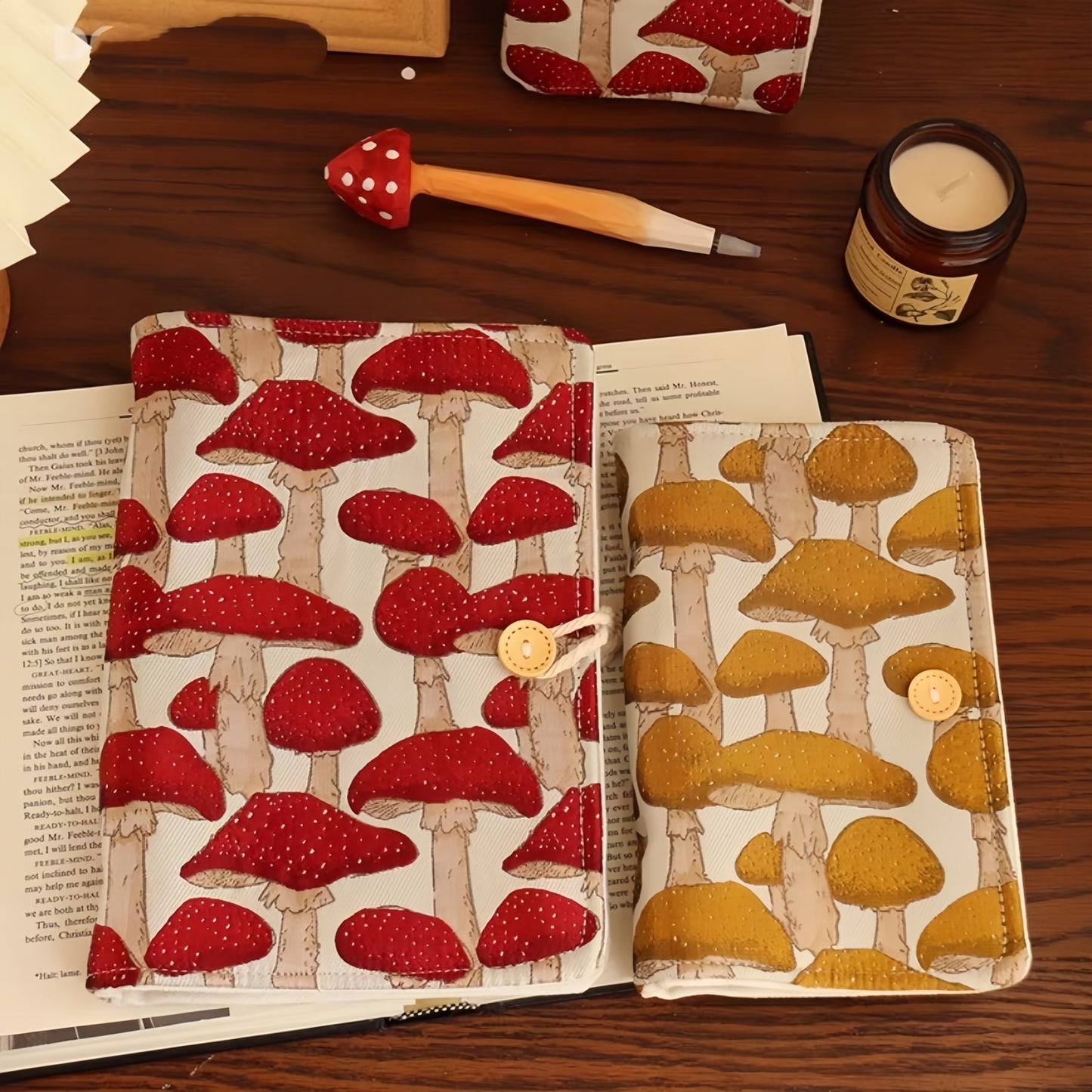 Mushroom 6-Ring Journal Binder, Cute Refillable 90 Pages Sketchbook