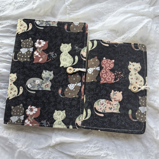 Cottagecore Kitten Journal Binder, 6-Ring Refillable Notebook with 90 Pages
