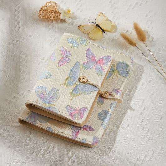 Floral & Butterfly Journal Binder, 6-Ring Refillable Aesthetic Notebook with 90 Pages