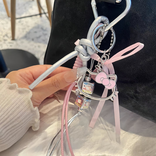 Kitty Dice Keychain, Cute Cat Charm for Bags & Keys