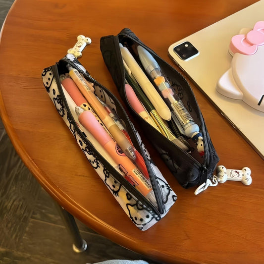 Kitty Portable Makeup Bag, Slim Travel Cosmetic Makeup Organizer