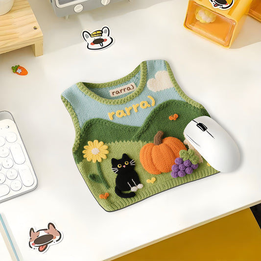 Printed Sweater Cute Mouse Pad, Adorable Desk Accessory for Cozy Work & Study