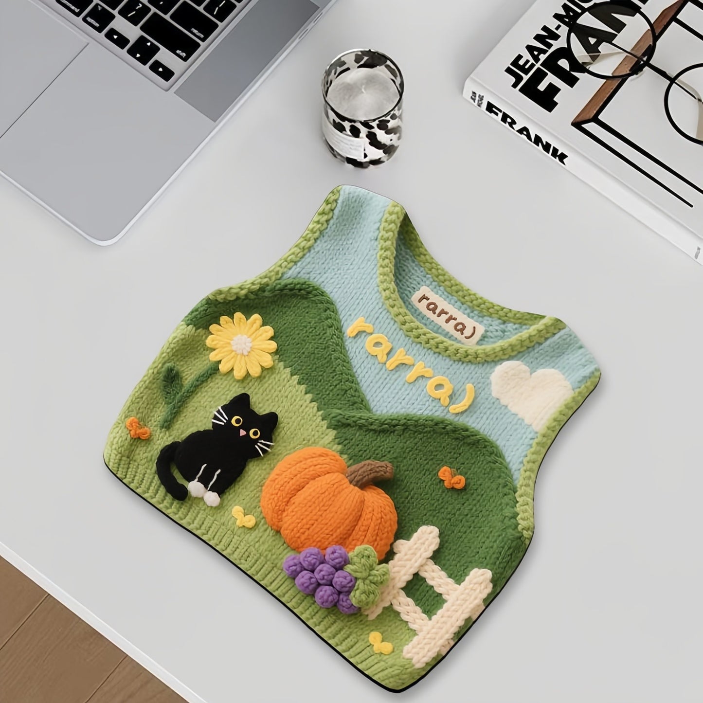 Printed Sweater Cute Mouse Pad, Adorable Desk Accessory for Cozy Work & Study