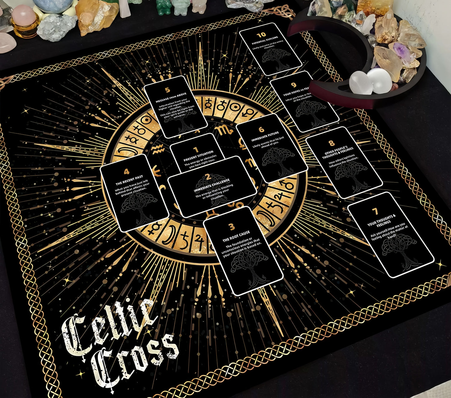 Butterfly Mystical Tarot Velvet Table Mat, Celestial Boho Placemats Décor for Magial Spaces