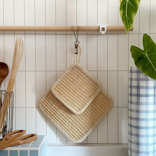 Sisal Table Insulation Mat, Natural Heat-Resistant Woven Placemat, Eco-Friendly Dining Table Protector