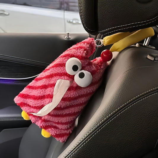Funny Striped Tissue Bag, Cute Retro Fabric Tissue Holder for Home, Car, or Office