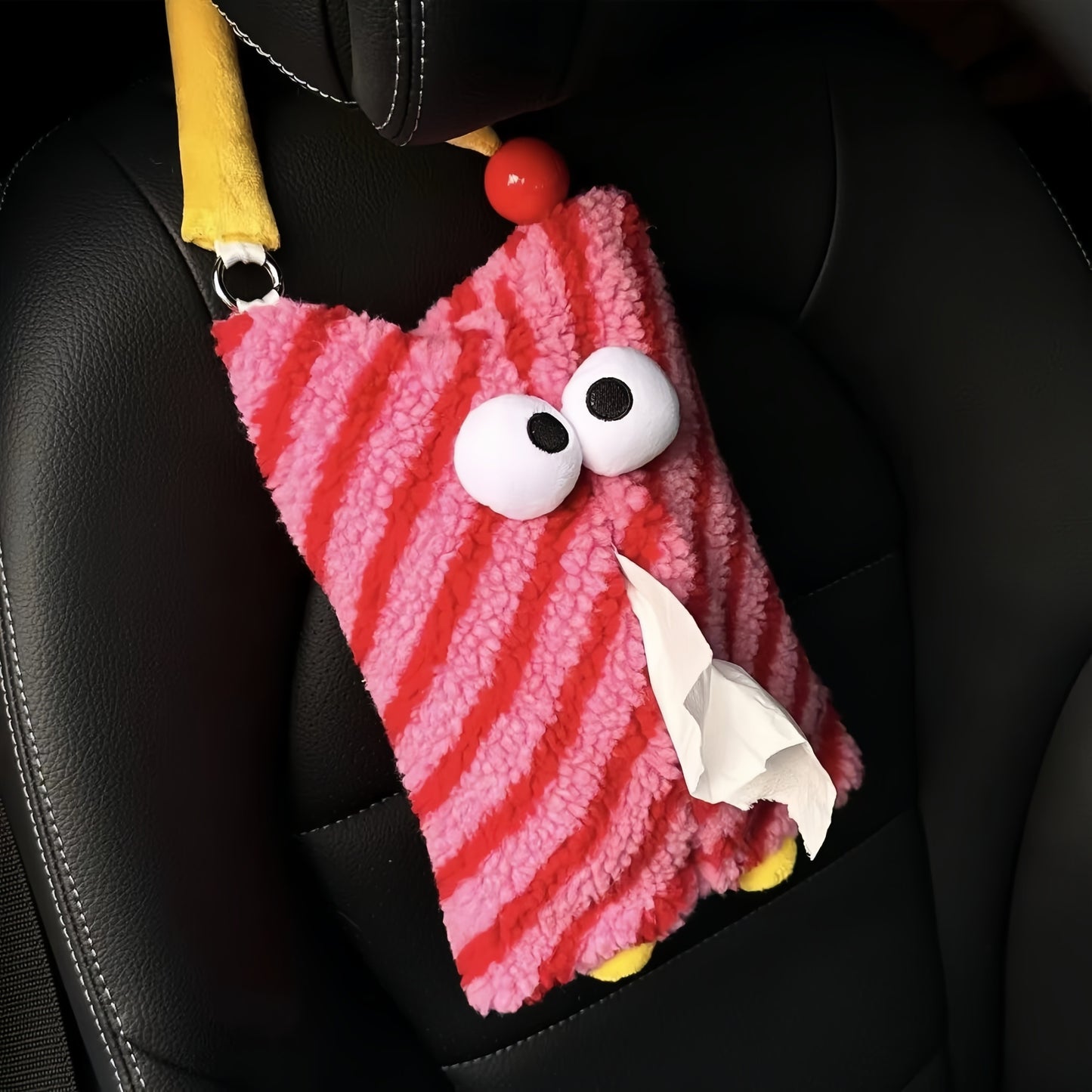 Funny Striped Tissue Bag, Cute Retro Fabric Tissue Holder for Home, Car, or Office
