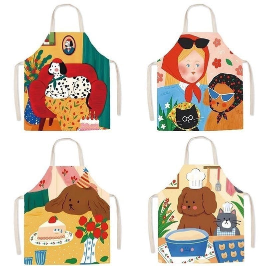 Cartoon Dog Apron, Adorable Cooking Companion for Dog Lovers