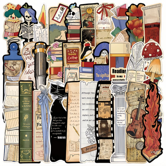 Vintage Reading Bookmarks, Aesthetic Retro 30 Bookmarks for Book Lovers