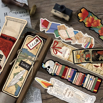Vintage Reading Bookmarks, Aesthetic Retro 30 Bookmarks for Book Lovers