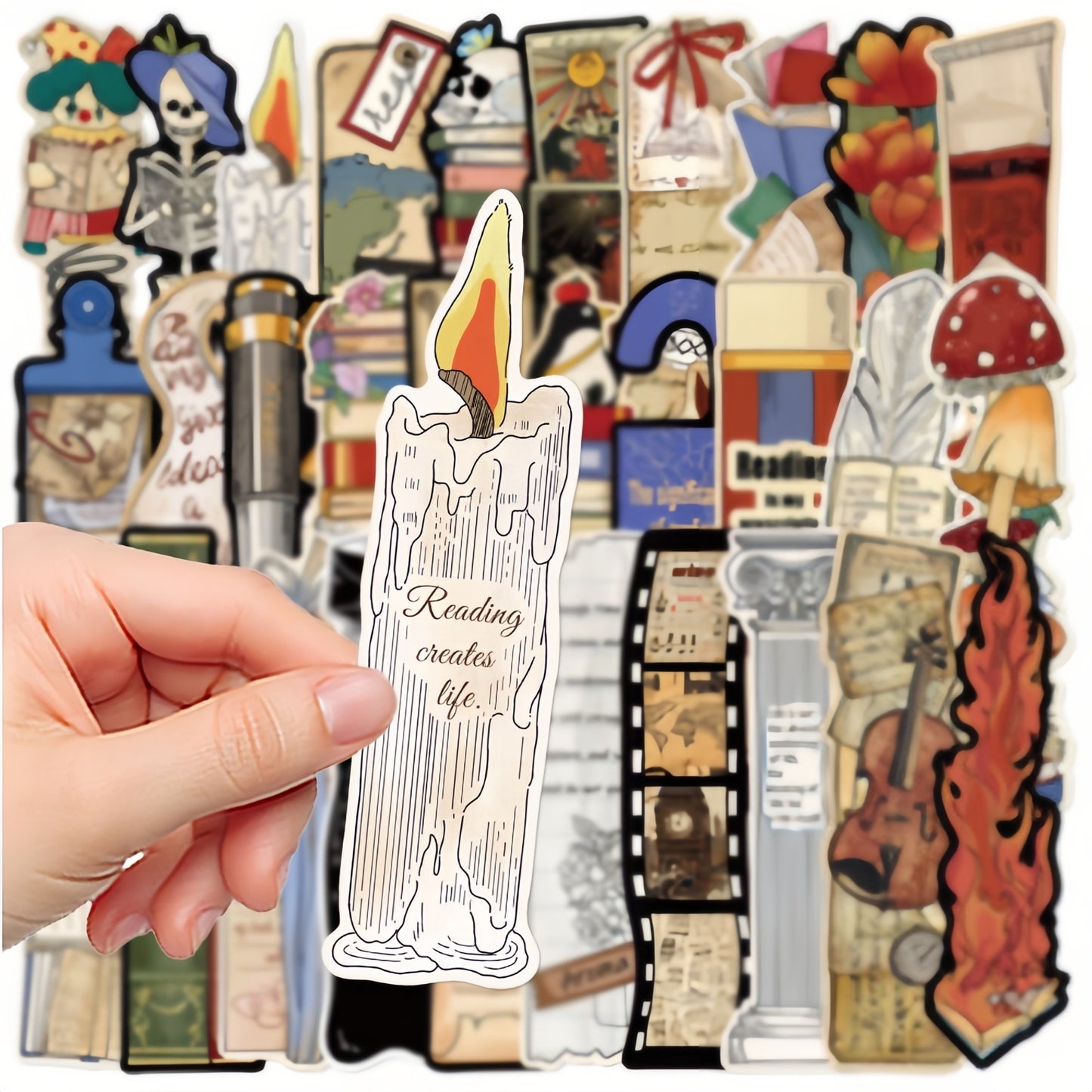 Vintage Reading Bookmarks, Aesthetic Retro 30 Bookmarks for Book Lovers