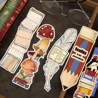 Vintage Reading Bookmarks, Aesthetic Retro 30 Bookmarks for Book Lovers