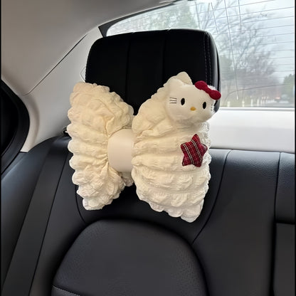 Cute Kitty Car Neck & Lumbar Support Pillow Set, Adorable Comfort Kitty Car Decor