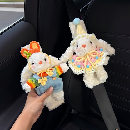 Cute Bunny Car Seatbelt Cover, Soft Plush Shoulder Pad Cozy & Adorable Car Decor