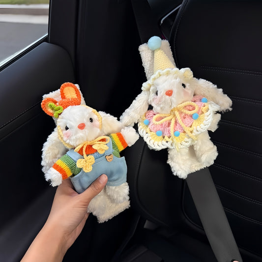 Cute Bunny Car Seatbelt Cover, Soft Plush Shoulder Pad Cozy & Adorable Car Decor