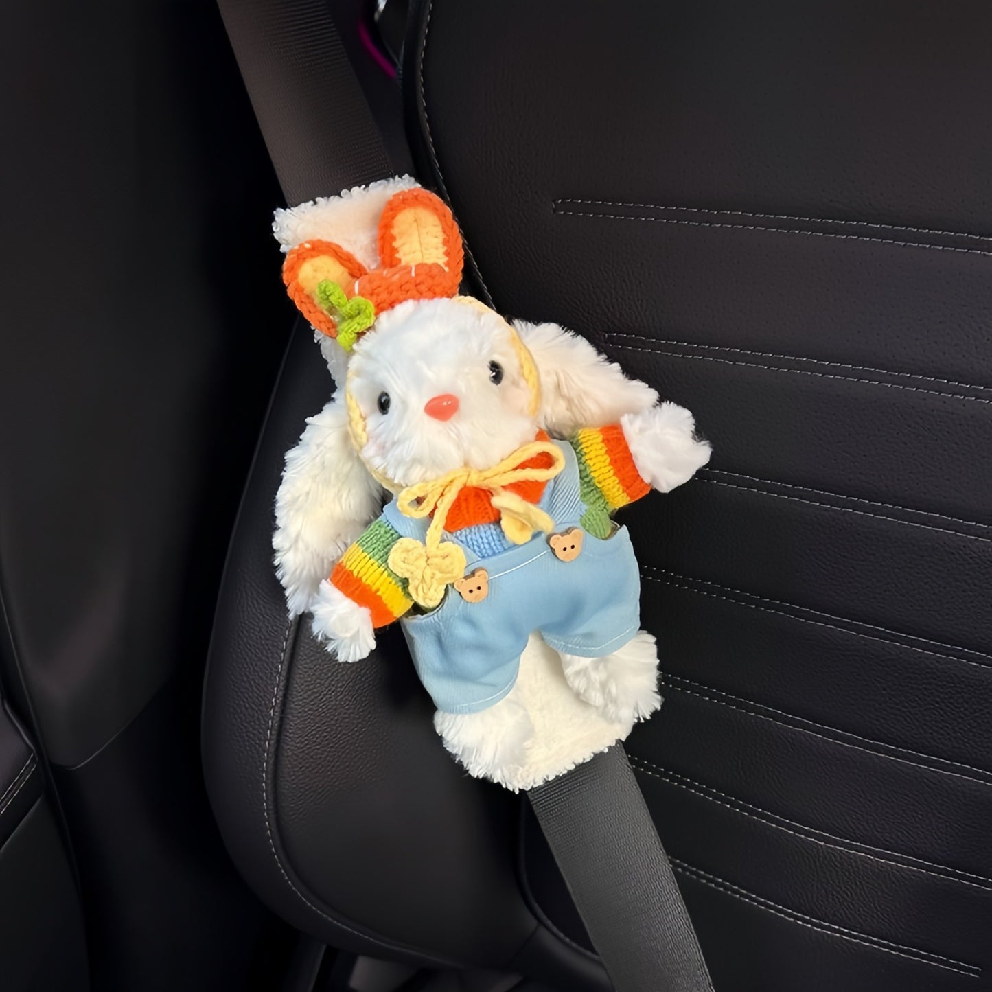 Cute Bunny Car Seatbelt Cover, Soft Plush Shoulder Pad Cozy & Adorable Car Decor