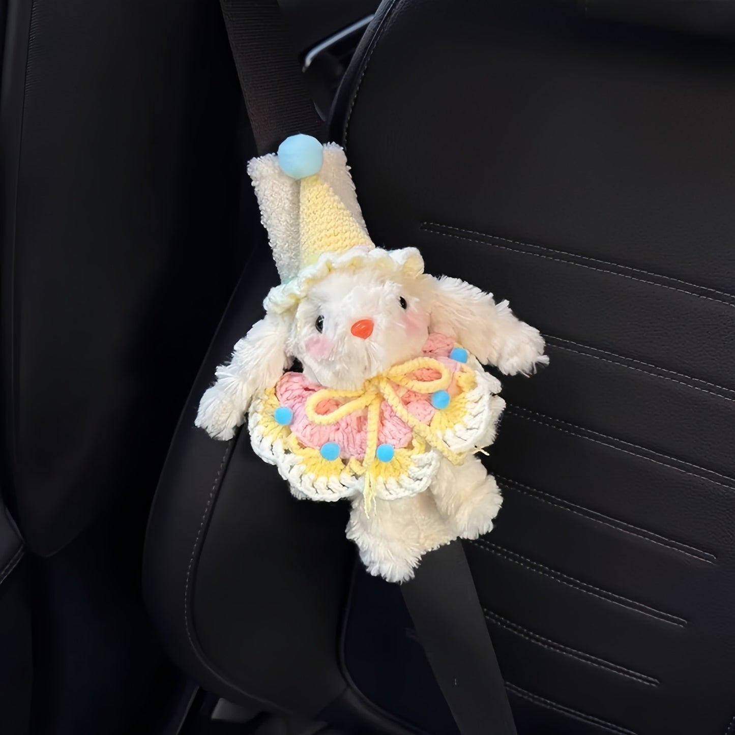 Cute Bunny Car Seatbelt Cover, Soft Plush Shoulder Pad Cozy & Adorable Car Decor