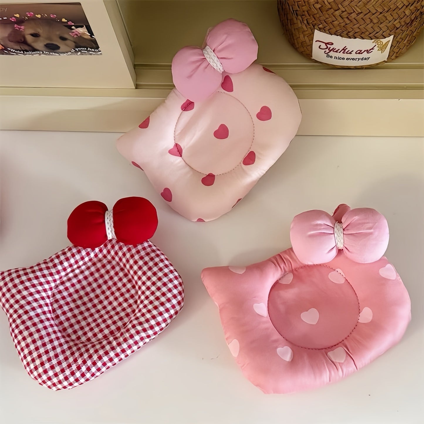 Kitty Cotton Coasters, Adorable Cat Drink Coasters, Soft & Washable Table Mats for Home Decor