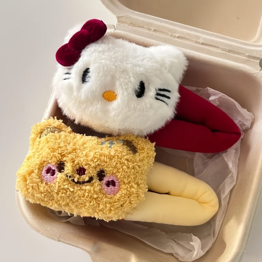 Hello Kitty & Butter Bear Snap Hair Clips, Adorable Kawaii Barrettes for Girls