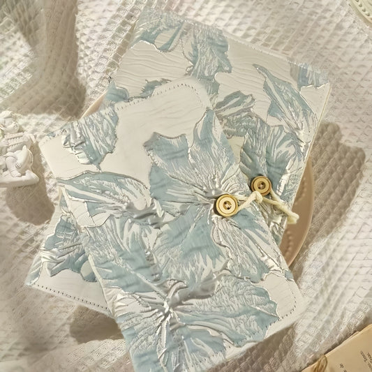 Floral Cloth 90 Pages Journal Binder, Vintage Aesthetic 6-Ring Notebook