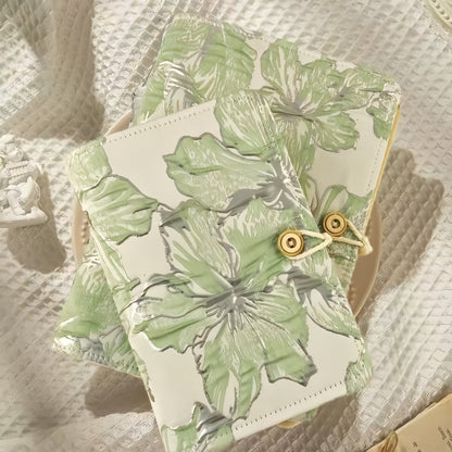 Floral Cloth 90 Pages Journal Binder, Vintage Aesthetic 6-Ring Notebook
