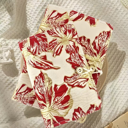 Floral Cloth 90 Pages Journal Binder, Vintage Aesthetic 6-Ring Notebook