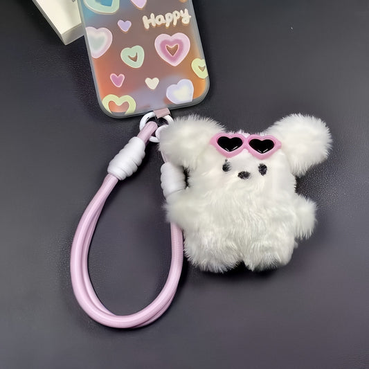 Puppy Doll Phone Charm, Plush Phone Lanyard Keychain