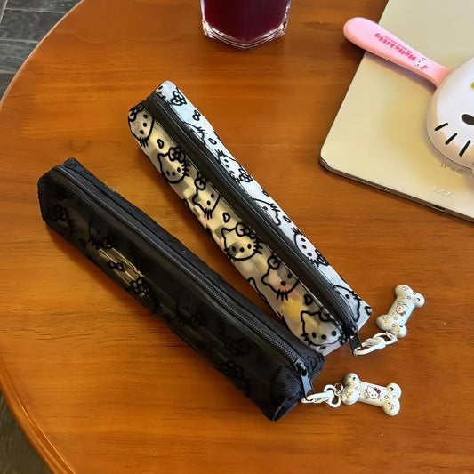 Kitty Portable Makeup Bag, Slim Travel Cosmetic Makeup Organizer