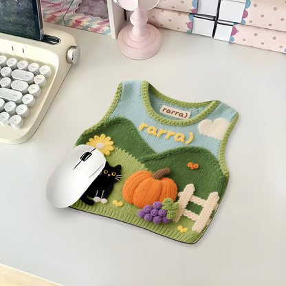 Printed Sweater Cute Mouse Pad, Adorable Desk Accessory for Cozy Work & Study