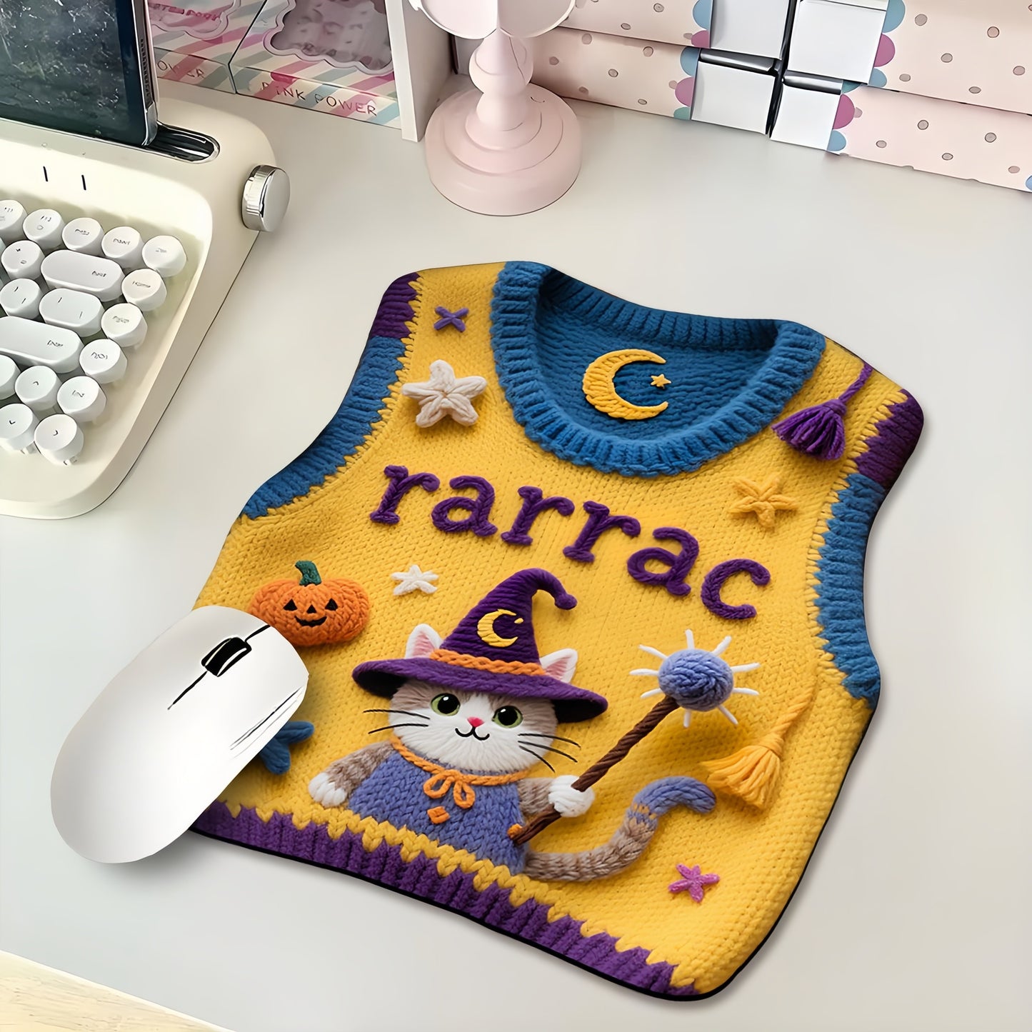 Halloween Cute Mouse Pad, Spooky Cute Desk Accessory for Cozy Autumn Vibes