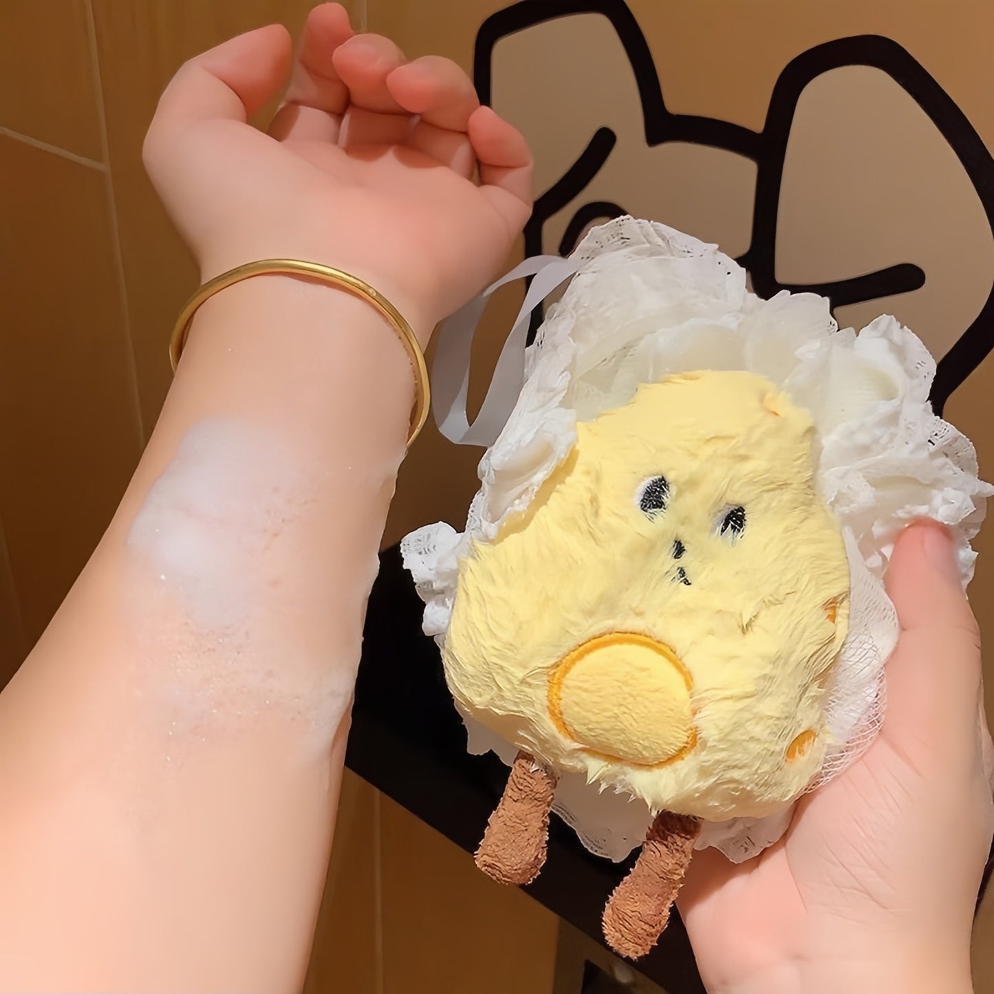 Cute Cheese Shower Sponge, Funny Bath Sponge for Daily Use, Soft & Fluffy Body Puff