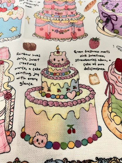 Floral Cake Cotton Linen Table Mat, Sweet & Chic Decorative Placemats for Dining Table