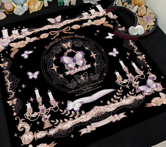Butterfly Mystical Tarot Velvet Table Mat, Celestial Boho Placemats Décor for Magial Spaces