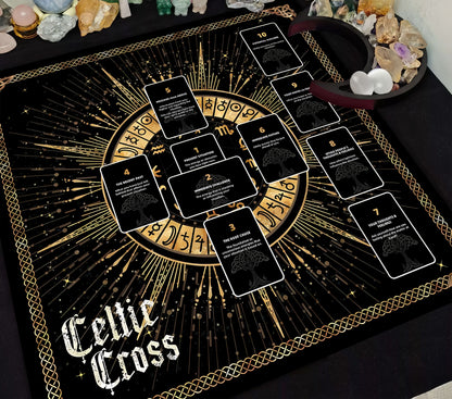 Butterfly Mystical Tarot Velvet Table Mat, Celestial Boho Placemats Décor for Magial Spaces