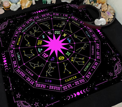Butterfly Mystical Tarot Velvet Table Mat, Celestial Boho Placemats Décor for Magial Spaces