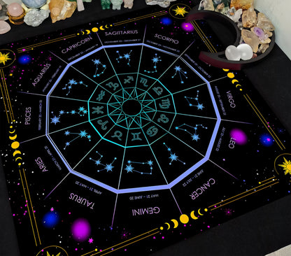 Butterfly Mystical Tarot Velvet Table Mat, Celestial Boho Placemats Décor for Magial Spaces