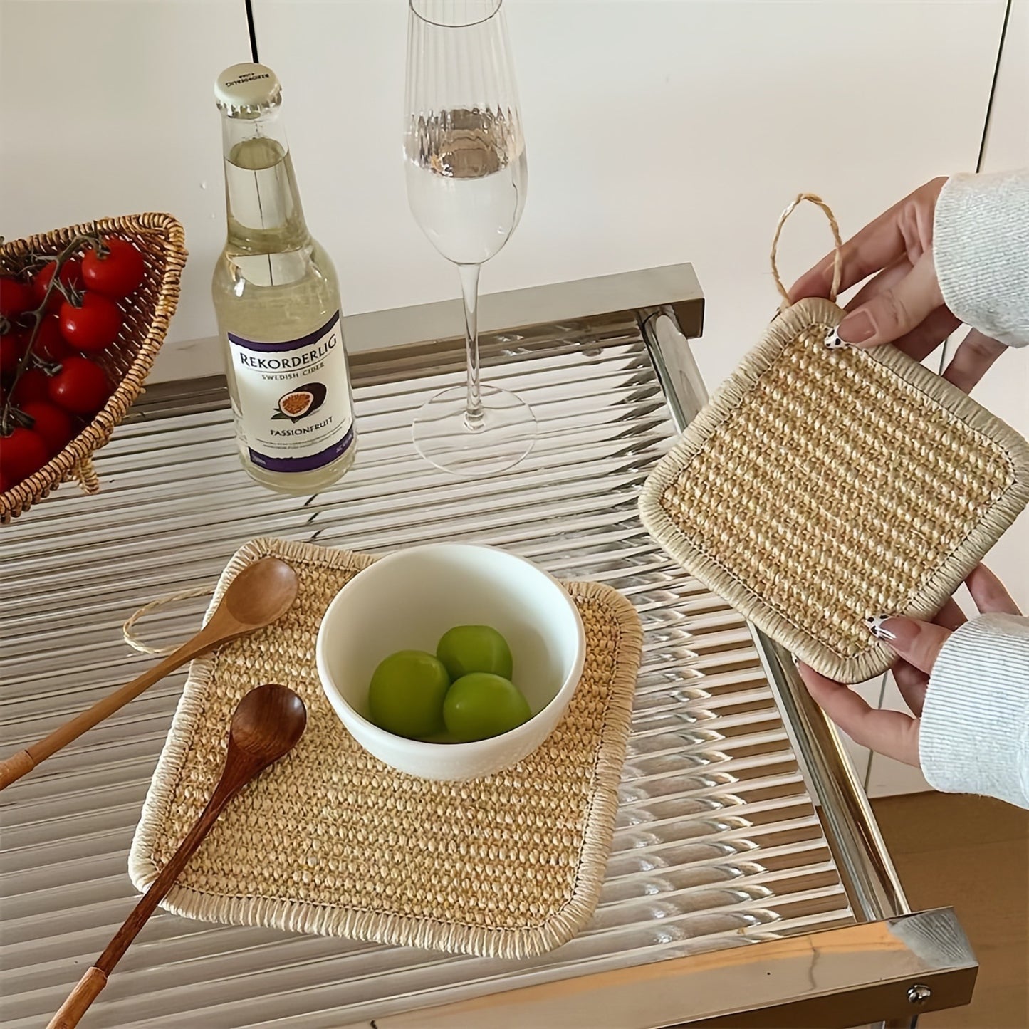 Sisal Table Insulation Mat, Natural Heat-Resistant Woven Placemat, Eco-Friendly Dining Table Protector