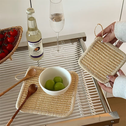 Sisal Table Insulation Mat, Natural Heat-Resistant Woven Placemat, Eco-Friendly Dining Table Protector