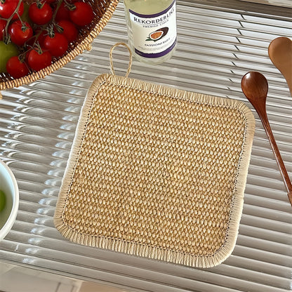 Sisal Table Insulation Mat, Natural Heat-Resistant Woven Placemat, Eco-Friendly Dining Table Protector