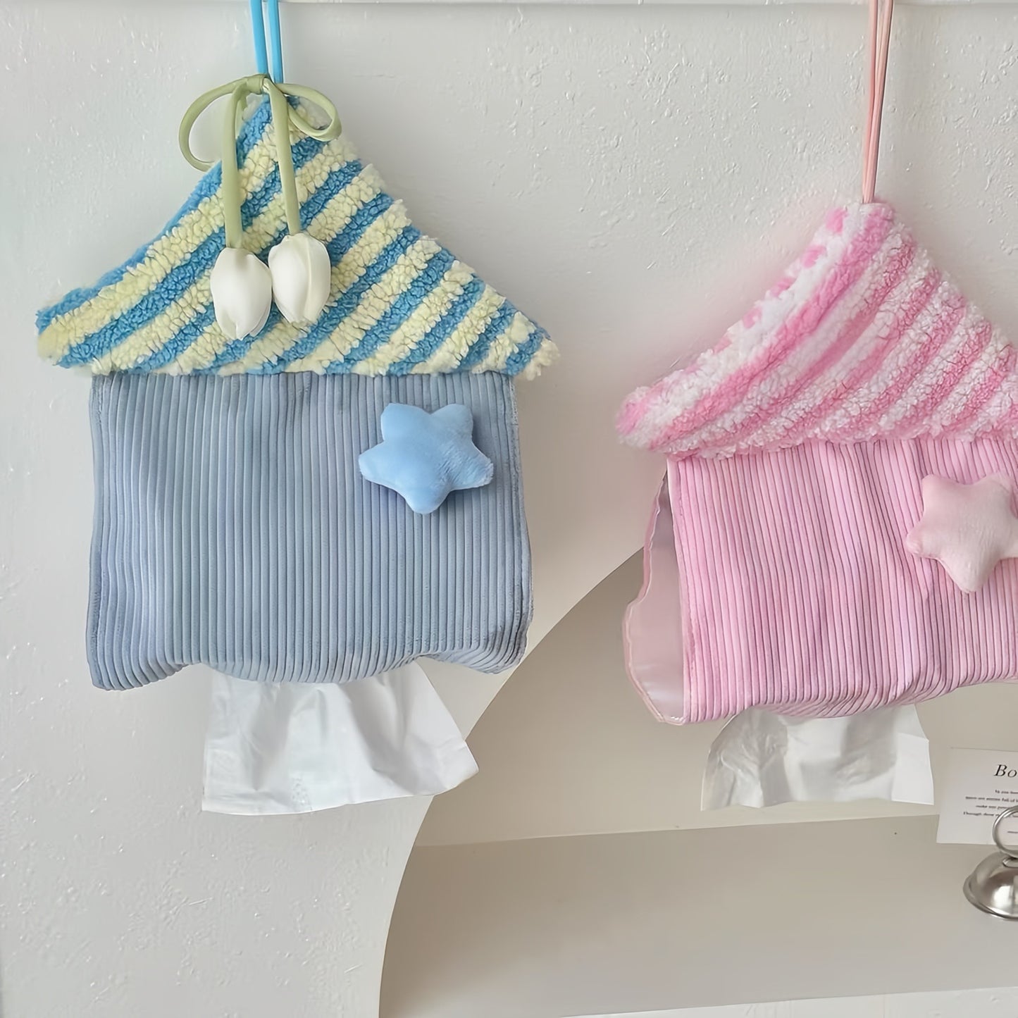 Cute Home Tissue Hanging Bag, Car Decor Tissue Holder Organizer for Home & Travel