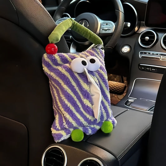 Funny Striped Tissue Bag, Cute Retro Fabric Tissue Holder for Home, Car, or Office