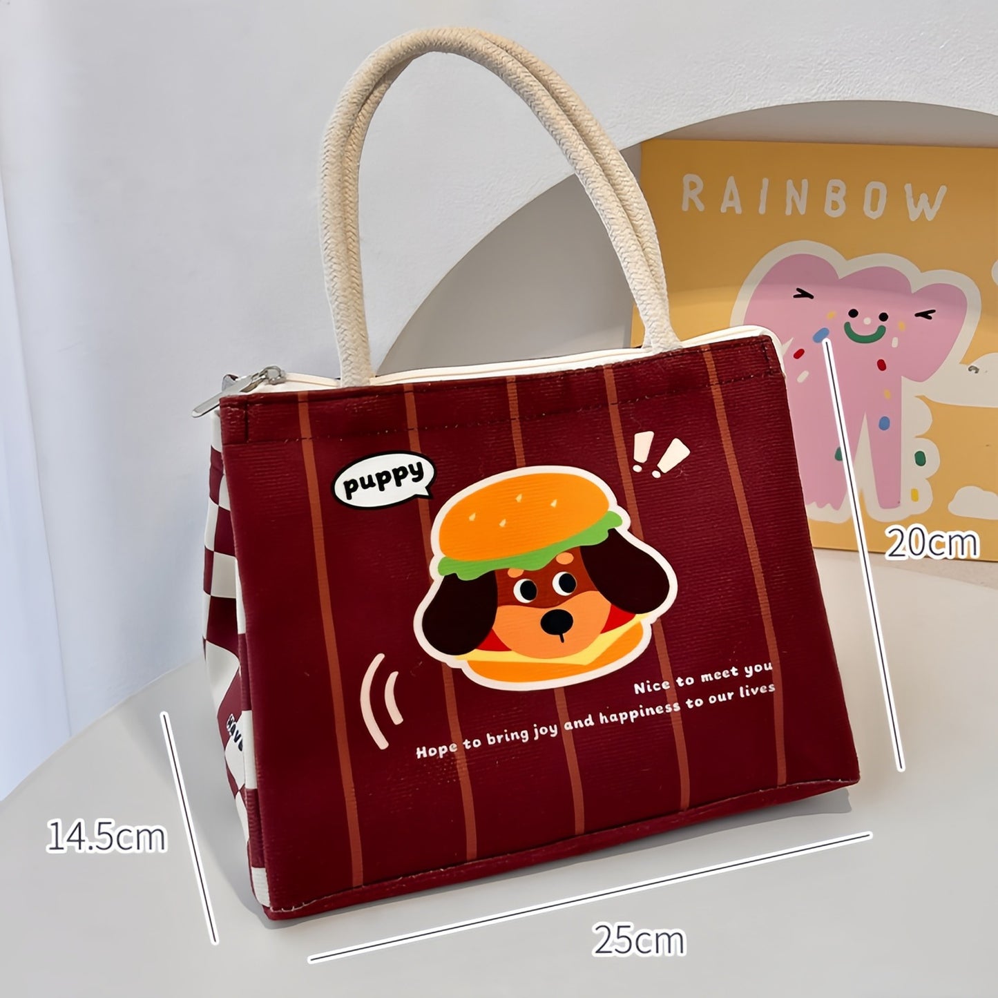 Sandwich Lunch Bag for Office Work, Snack Bag for Students, Insulated Lunch Tote Bag, Outdoor Picnic Bag